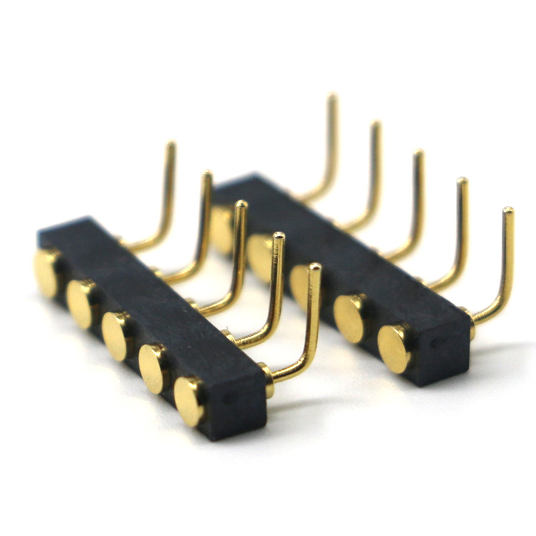 POGO PIN折彎5pin插板彈簧探針充電彈性觸點(diǎn)5pin連接器可焊接探針