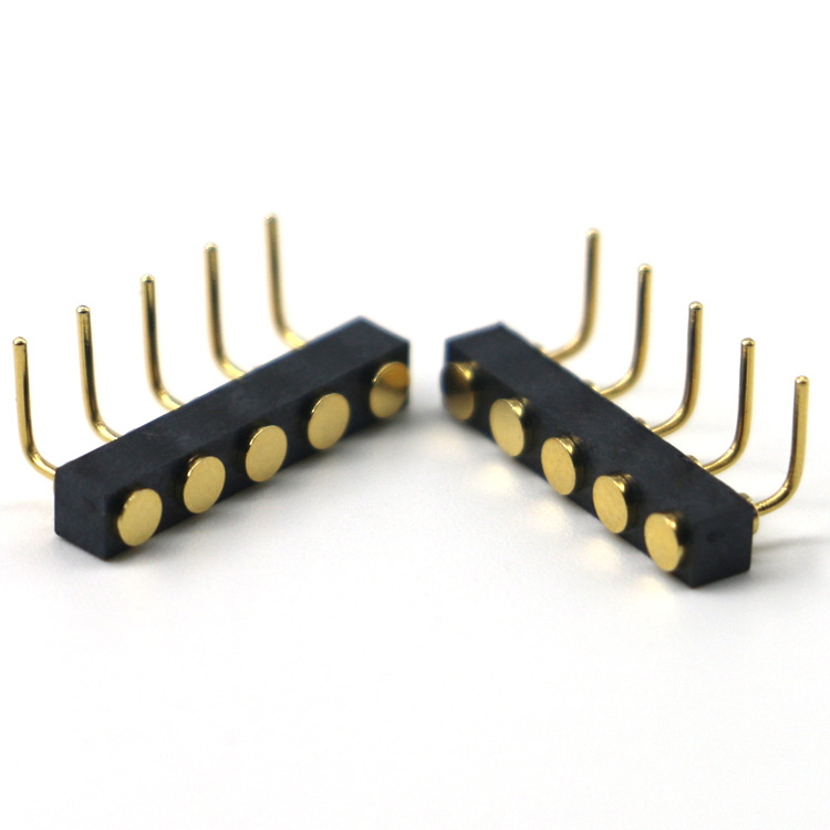 POGO PIN折彎5pin插板彈簧探針充電彈性觸點(diǎn)5pin連接器可焊接探針