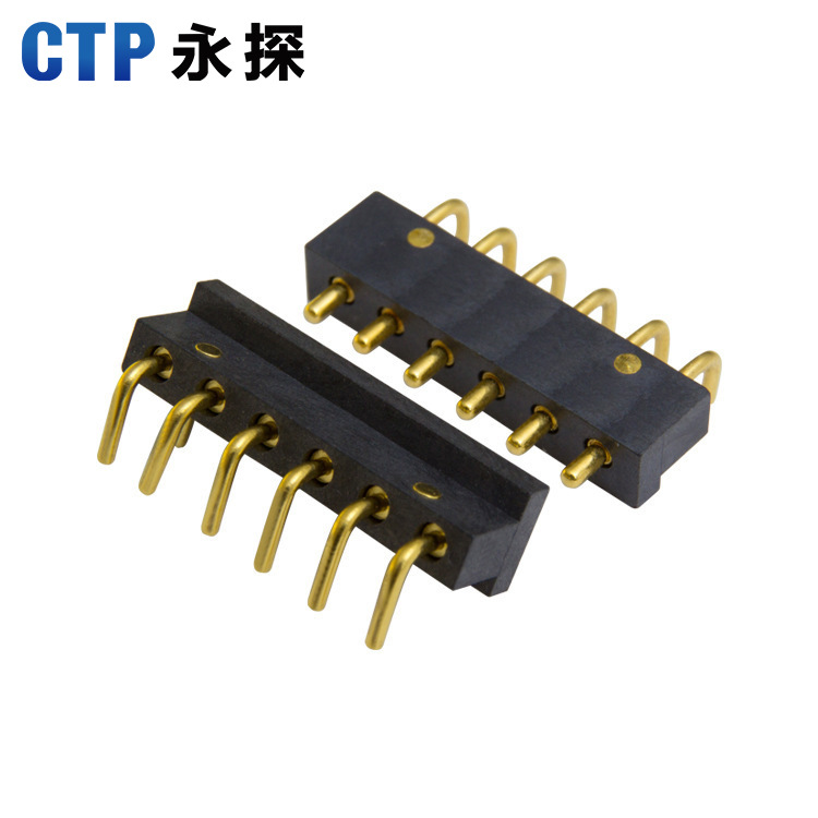 工廠(chǎng)定 做折彎彈簧針充電頂針公母探針6pin pogo pin 頂針連接器