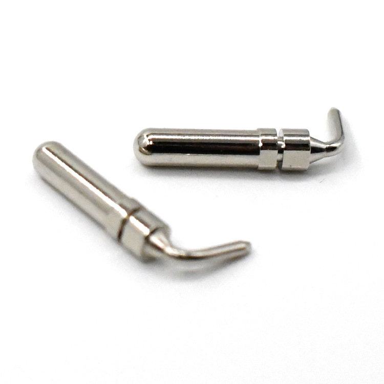 pogopin彈簧針新能源導電針鍍鎳彈性針 探針帶彈簧尾部折彎頂針