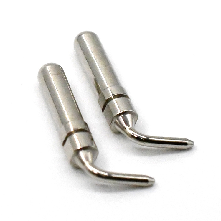 pogopin彈簧針新能源導電針鍍鎳彈性針 探針帶彈簧尾部折彎頂針