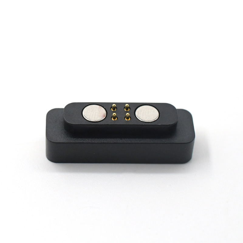 雙排磁吸連接器 智能手表充電觸點(diǎn)運動(dòng)手環(huán)零配件 4pin磁吸充電頭